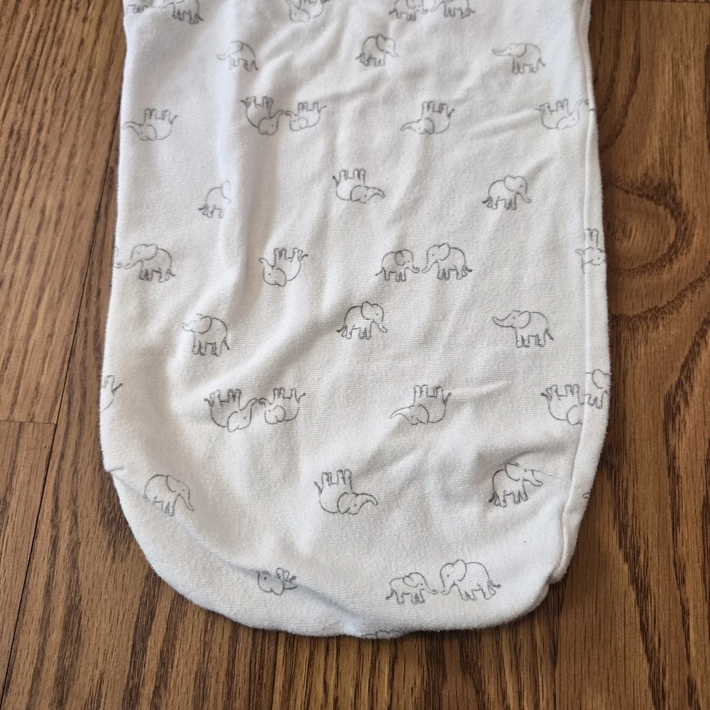 Carter's White Sleep Sack Elephant Print Swaddle Cotton Gender Neutral Baby 6-9M